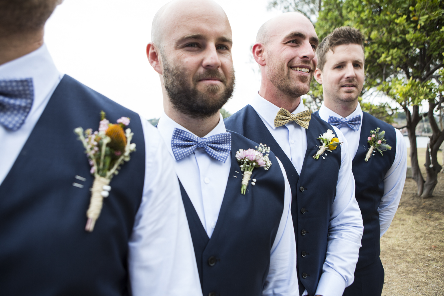 Groomsmen and their bespoke bow ties